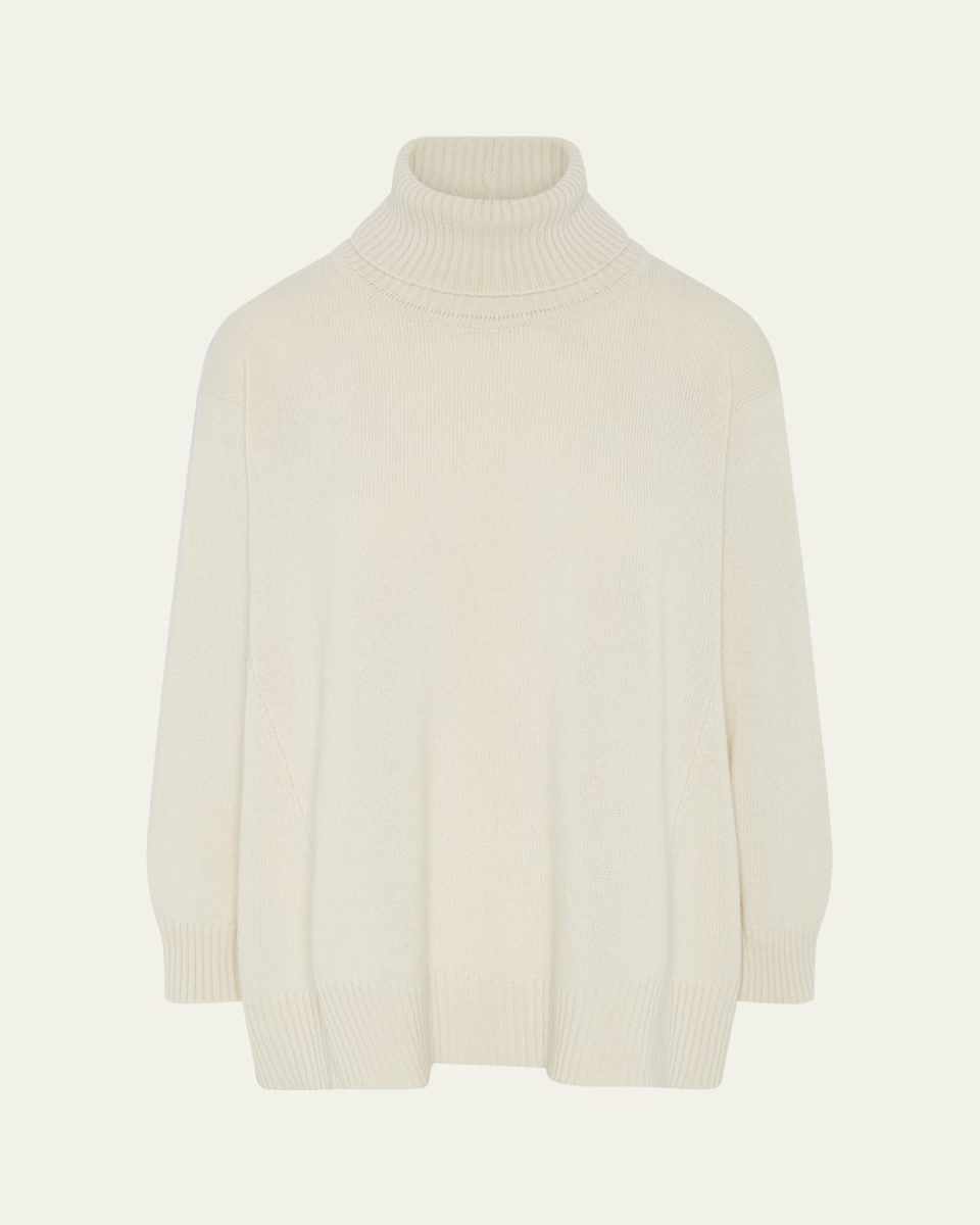 Panelled A-Line Roll Neck Sweater (Mid Plus Length)